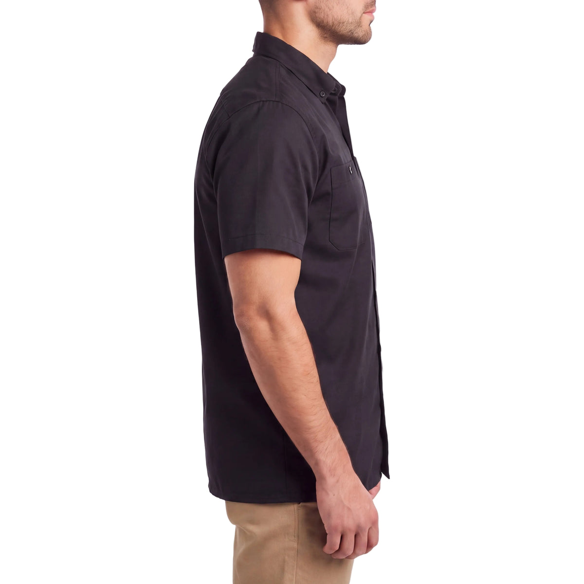 Vance - Men's Work Shirts Black with Black sides - side pose
