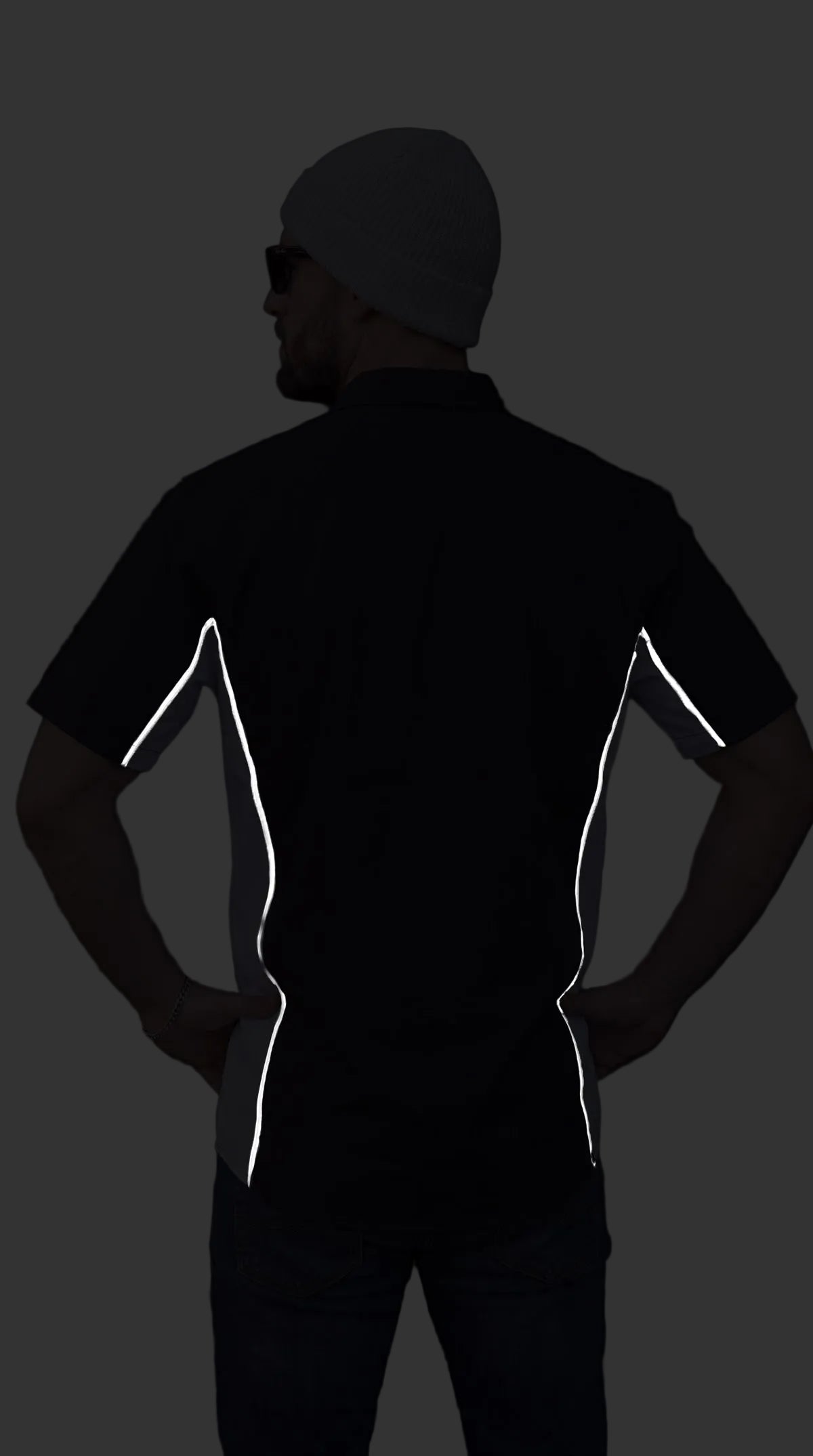 Vance Men's Heavy-Duty Button up Mechanic Work Shirt w Reflective Strip White Sides - Back Reflective Strip