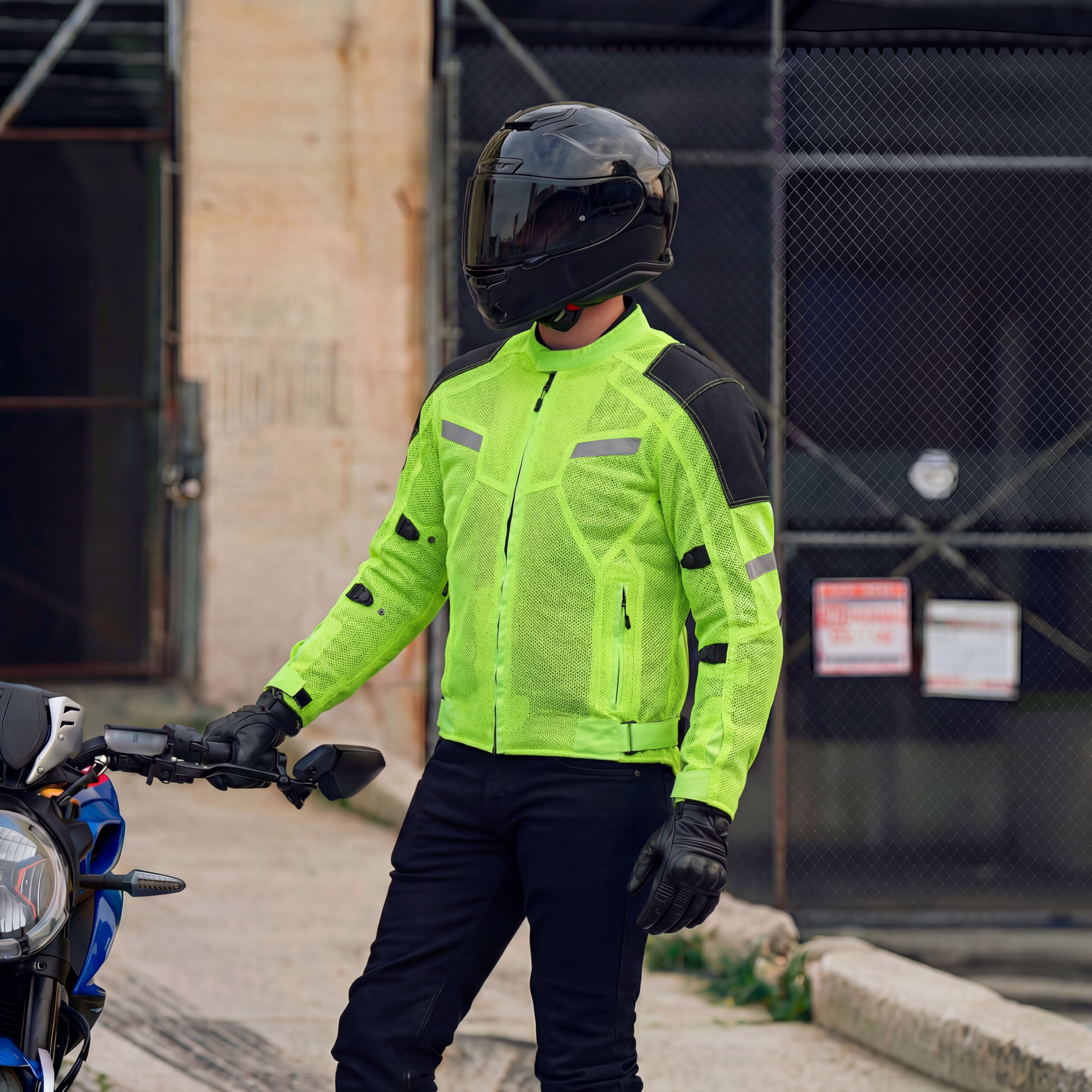 Mens All Weather CE Armor Mesh Motorcycle Jacket