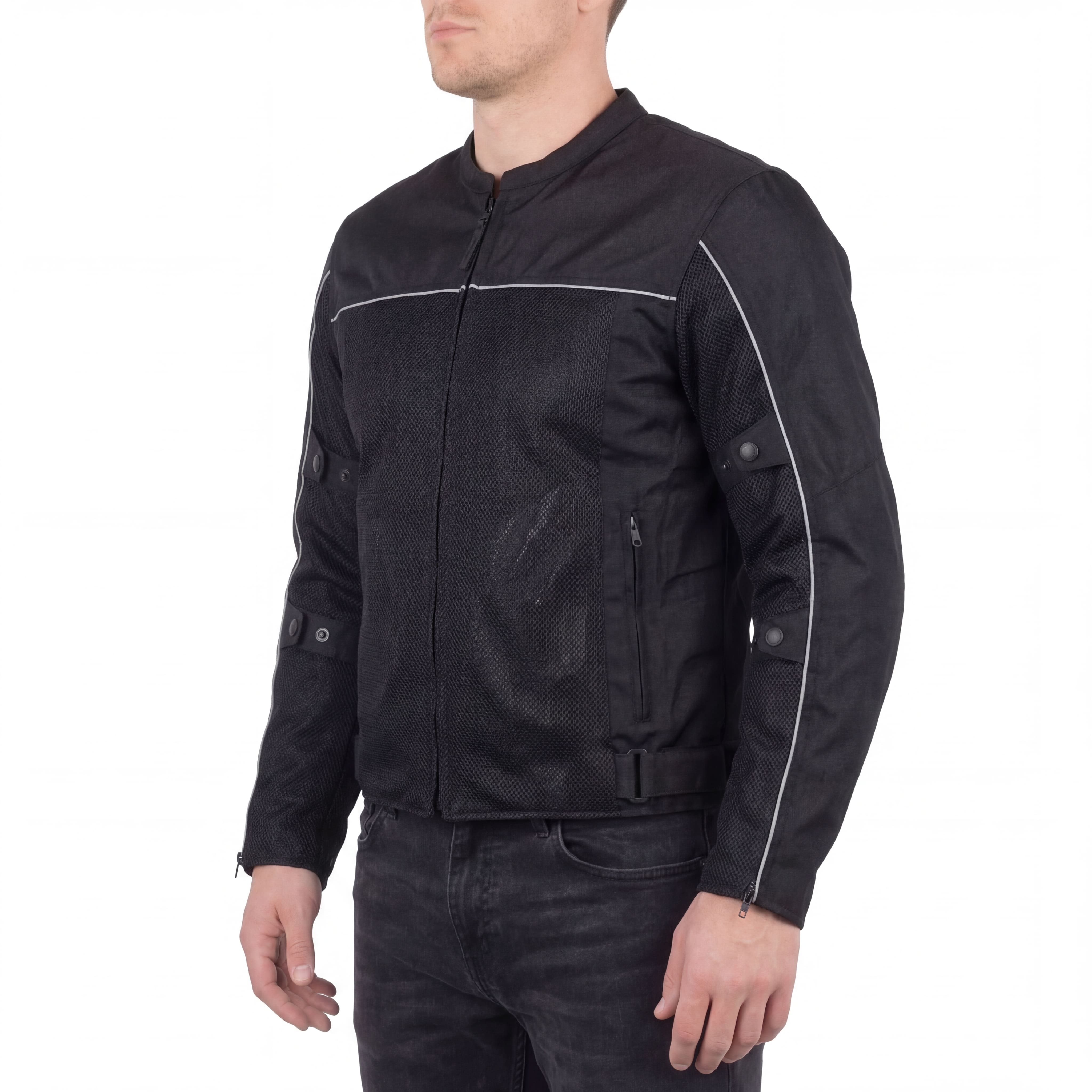 Vance Velocity 3-Season Mesh Motorcycle Jacket with CE Armor & Removeable Liner - Side Pose