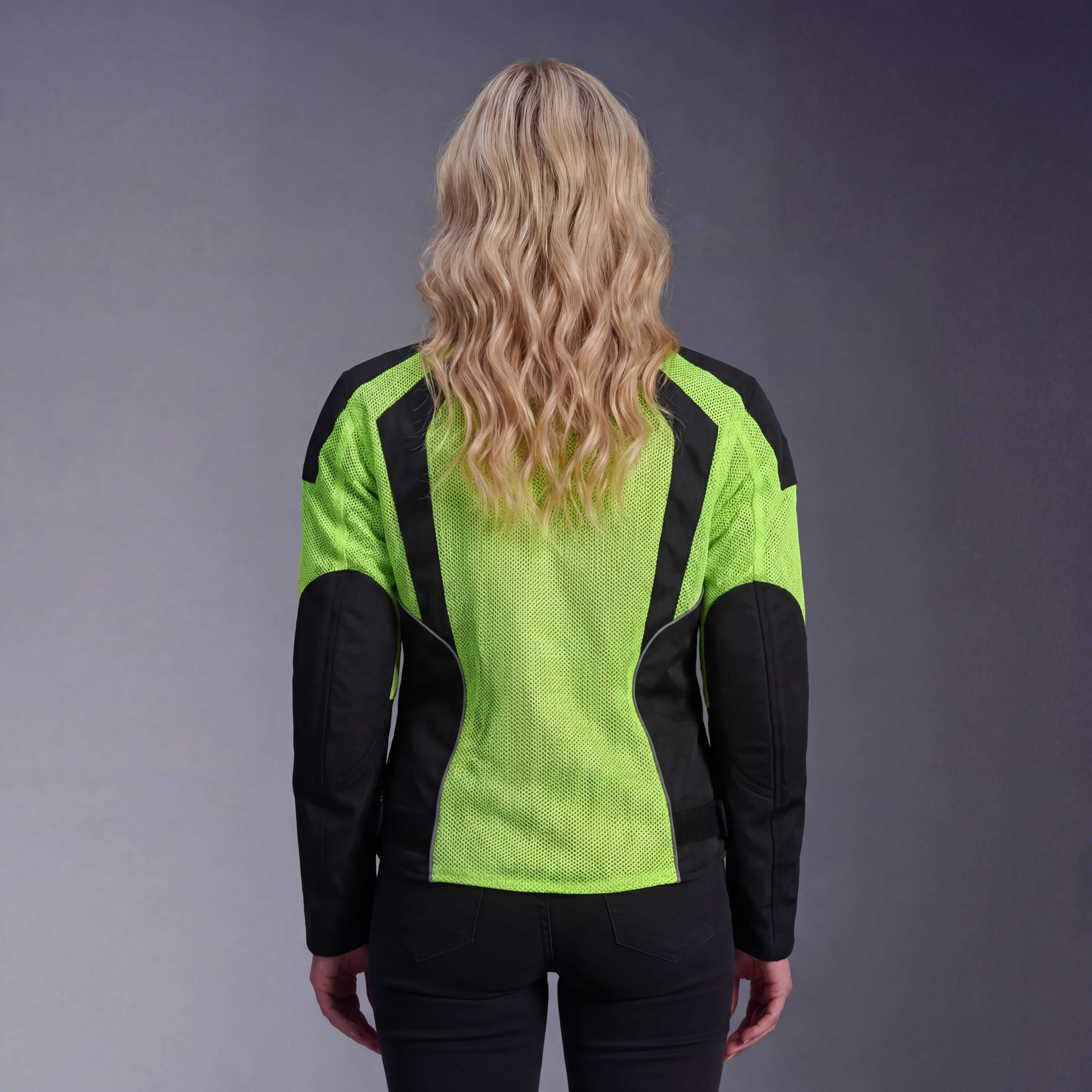 Womens High Visibility Neon Mesh Motorcycle Riding Jacket