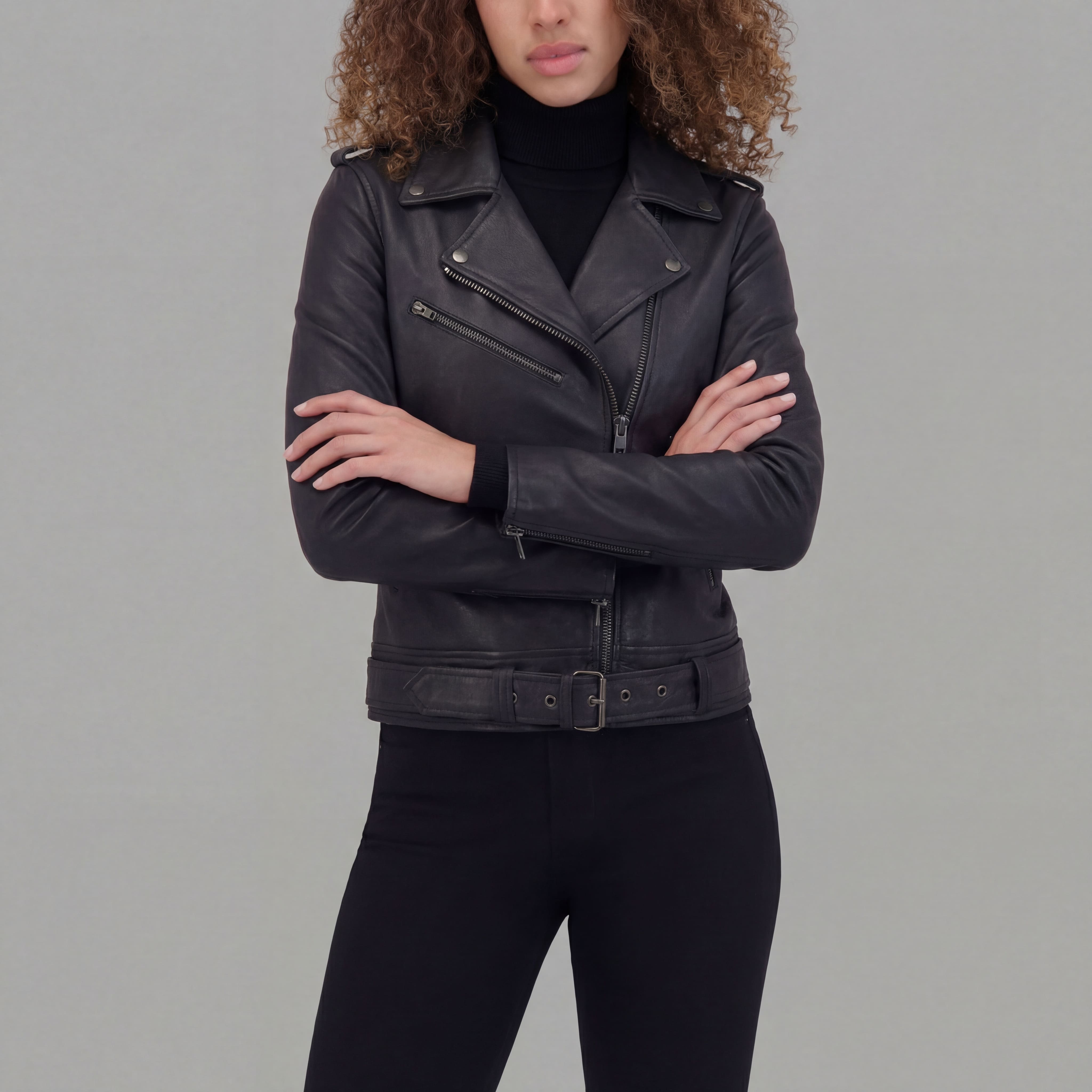 Vance Leather Ladies Premium Goatskin Classic Motorcycle Leather Jacket