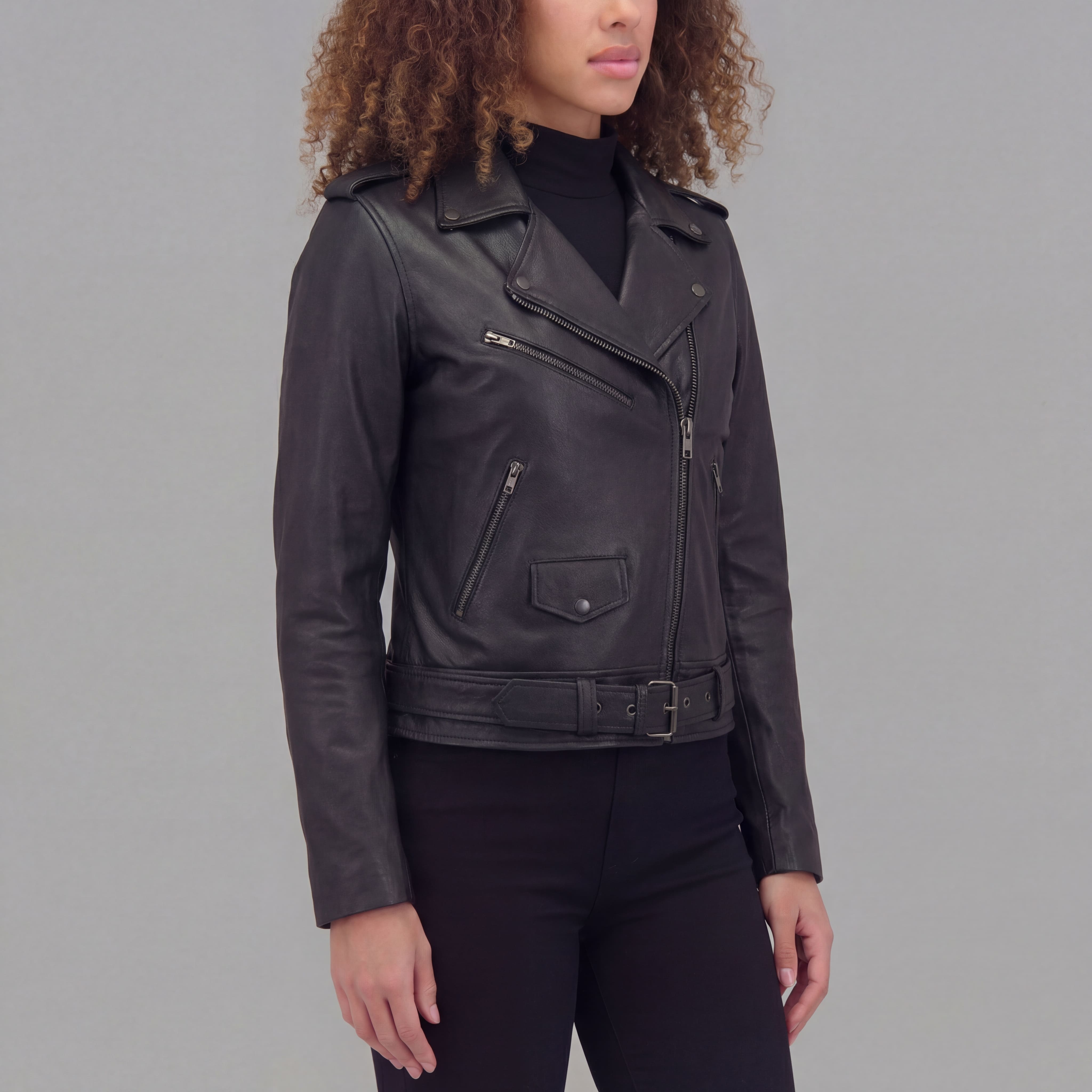 Vance Leather Ladies Premium Goatskin Classic Motorcycle Leather Jacket