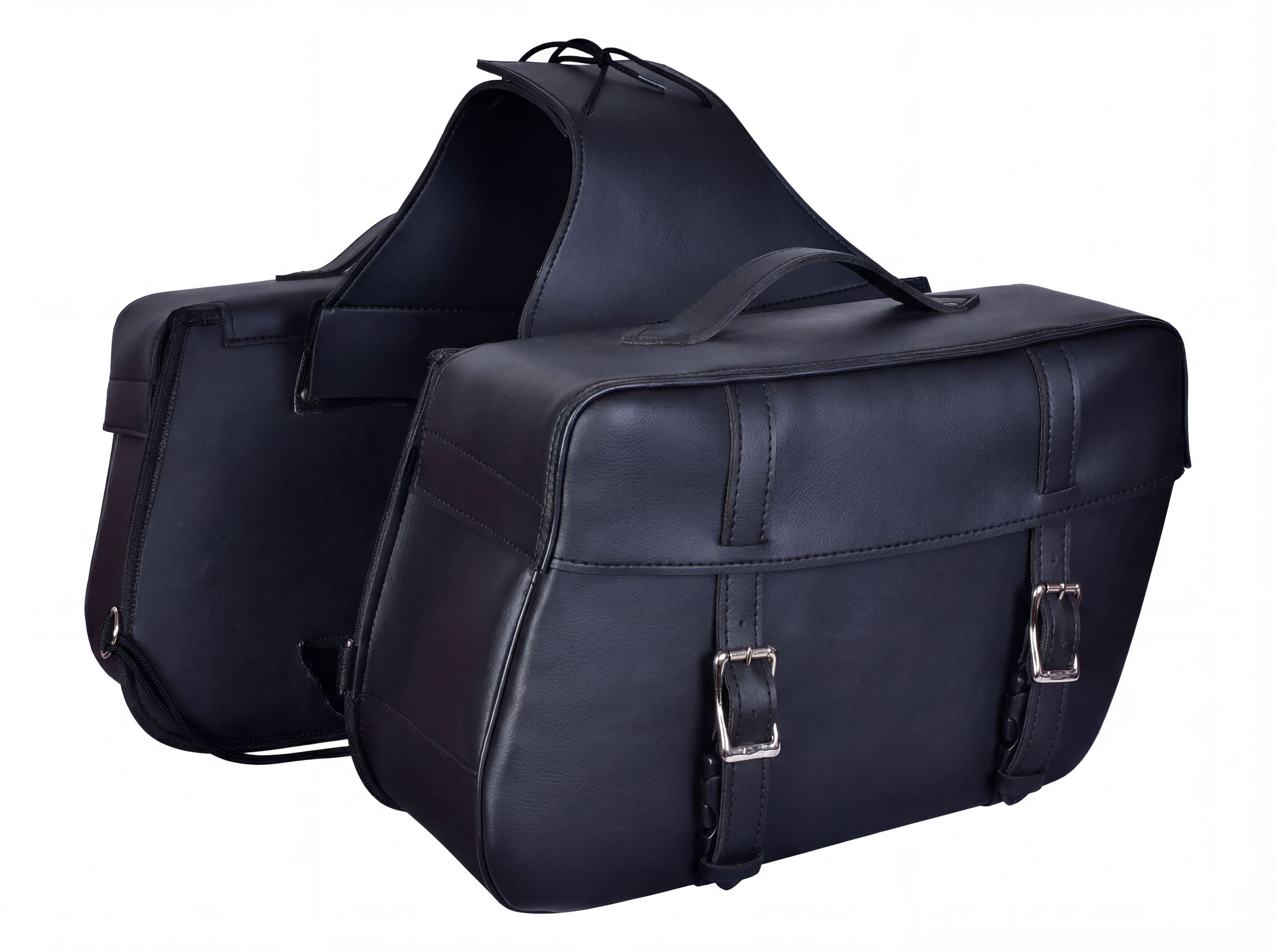 Vance Black Motorcycle Saddlebags for Honda Yamaha Kawasaki Indian and Harley Davidson Motorcycles