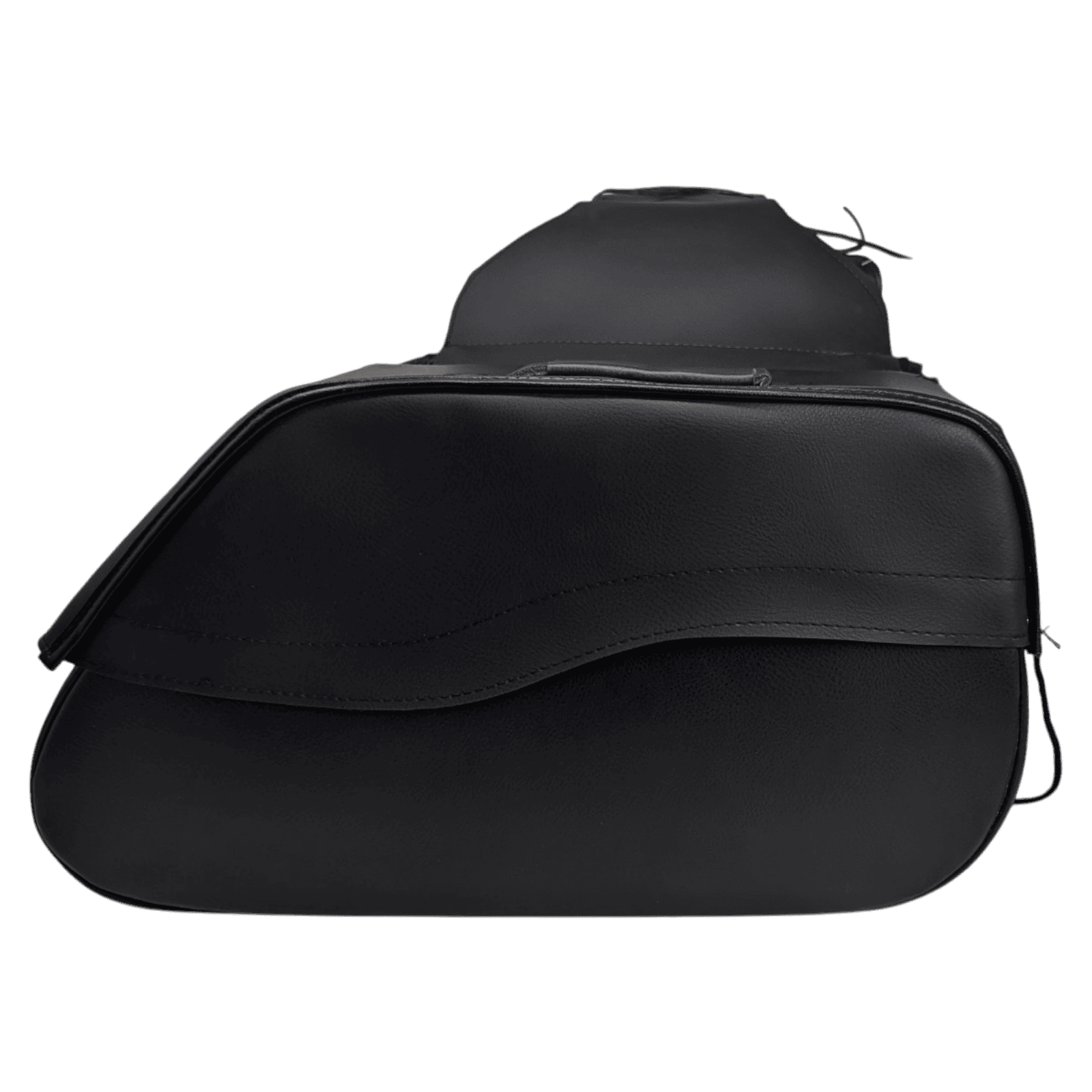 Vance VS225B Black Plain Motorcycle Saddlebags 30L Water-Resistant Fits Honda, Yamaha, Kawasaki, Indian, and Harley - Side View