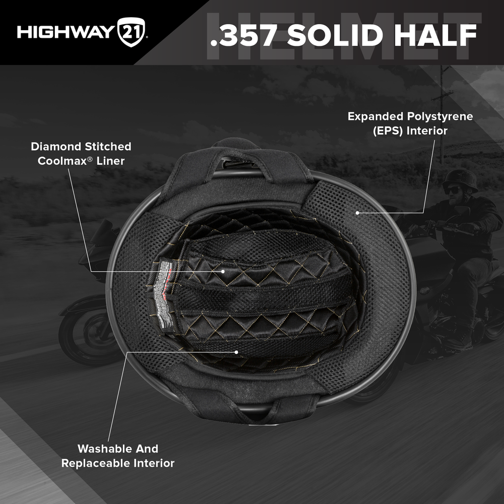 Highway 21 .357 Half Face Motorcycle Helmet Highway 21 .357 Half Face Motorcycle Helmet