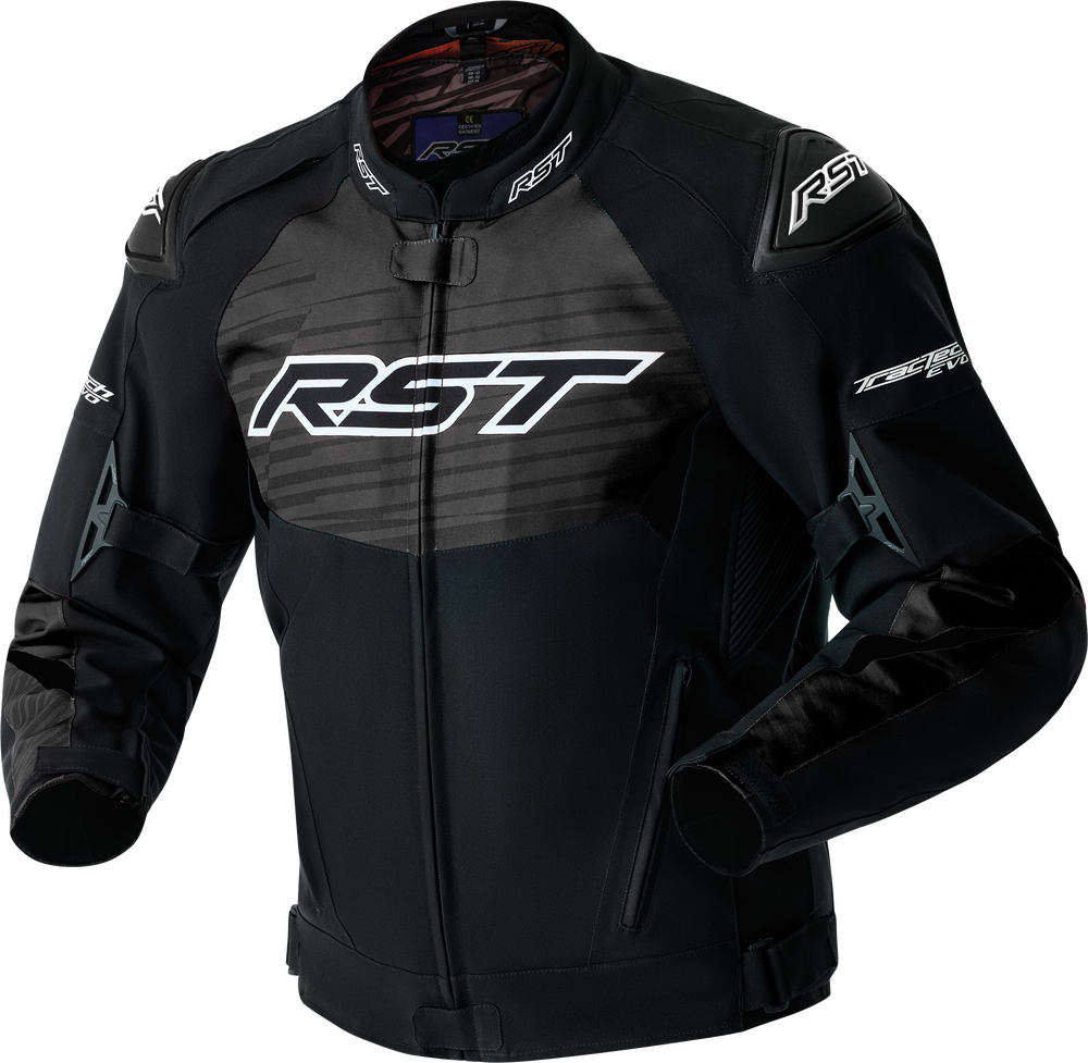 RST Moto Men's Tractech Evo D3O Textile Motorcycle Jacket - Black/White
