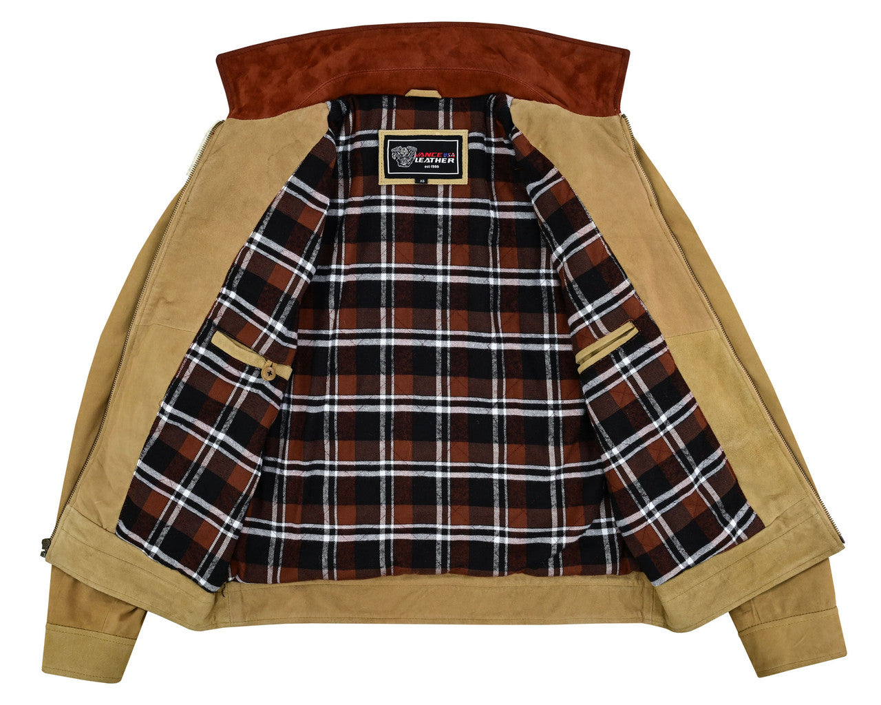 Men's Western Goat Suede Two-Tone Leather Jacket