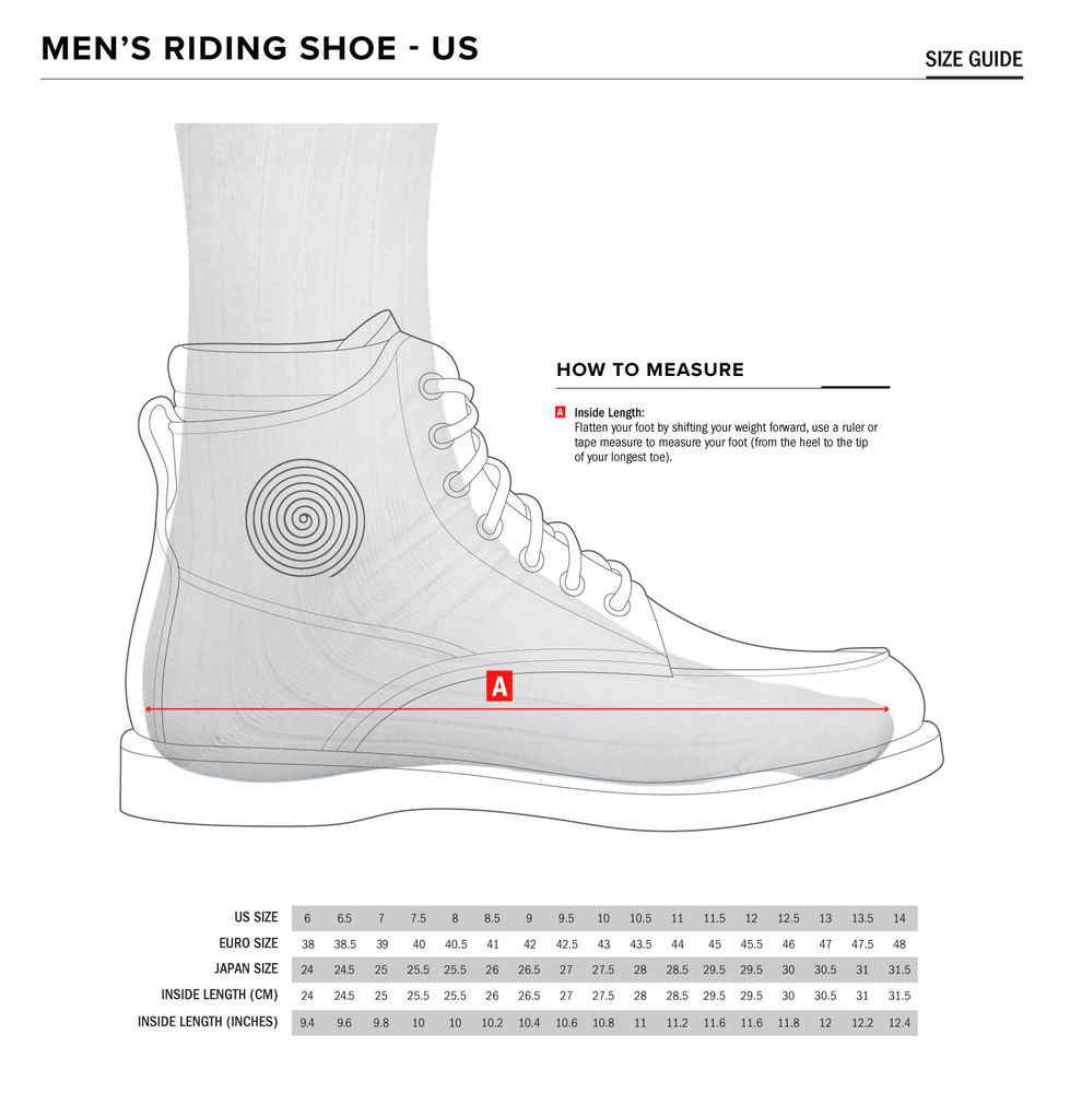 Alpinestars Oscar Monty Motorcycle Riding Leather Boots - Size chart