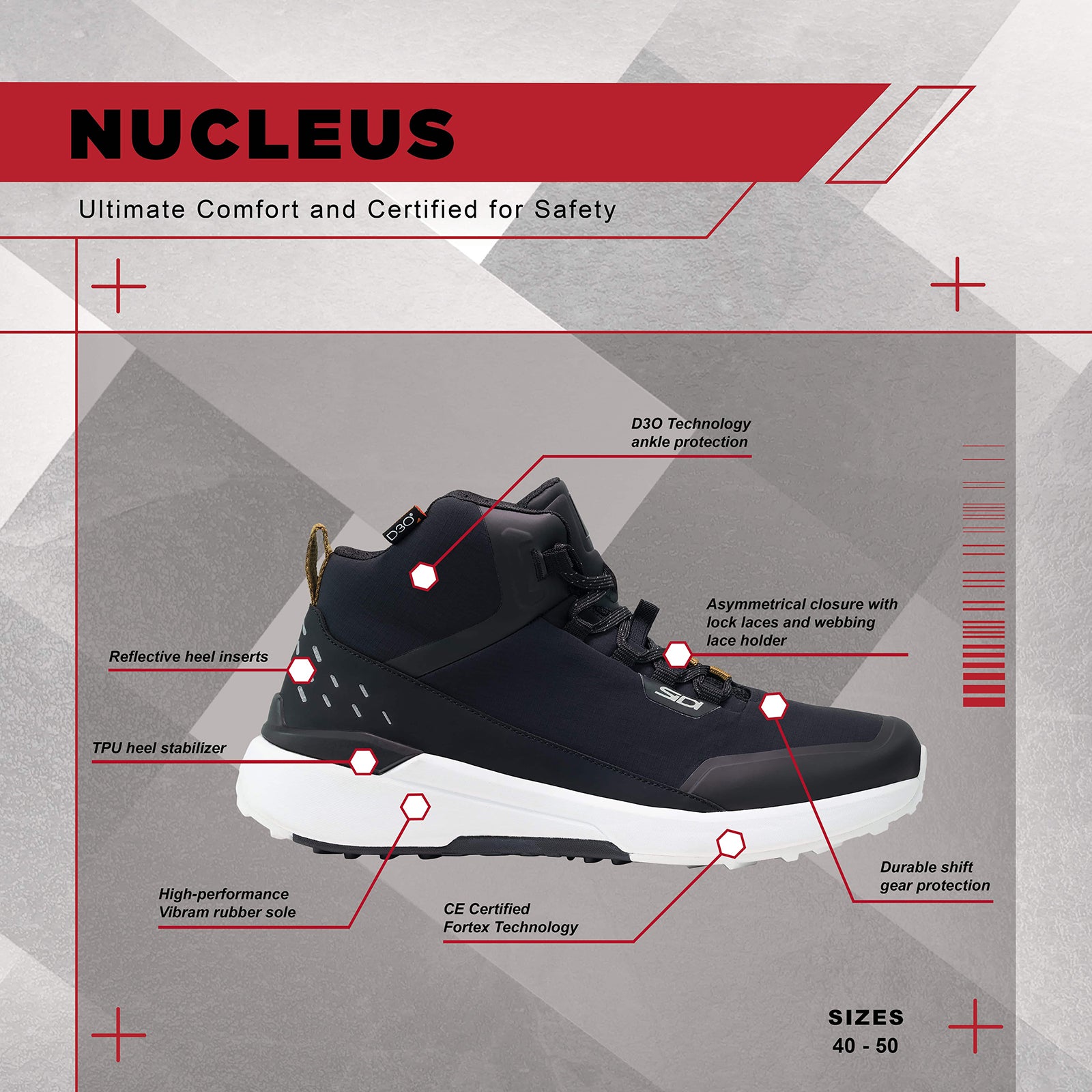 Sidi Men's Nucleus Motorcycle Riding Shoes