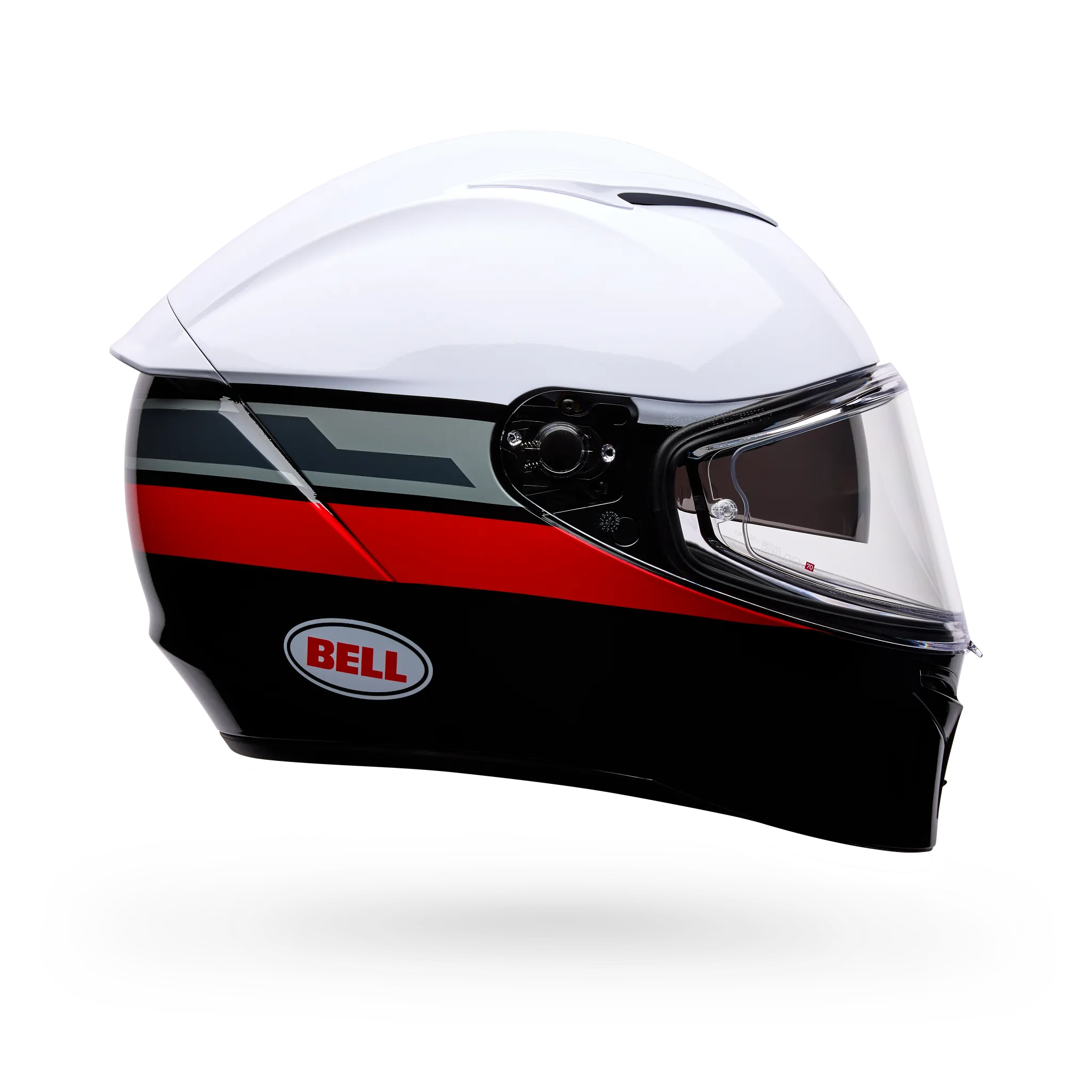 Bell Lithium Motion Full Face Motorcycle Helmet - White/Red - Side View