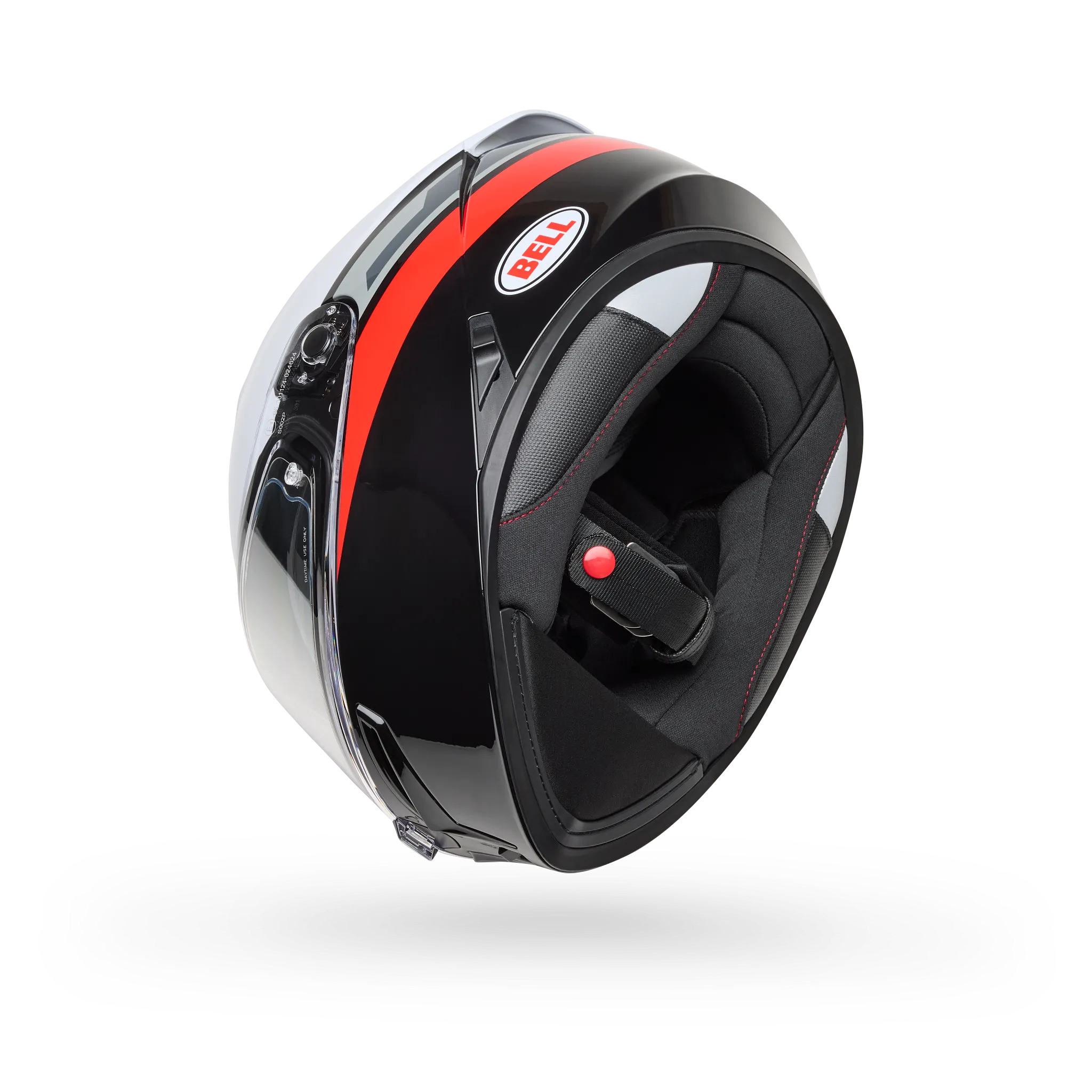 Bell Lithium Motion Full Face Motorcycle Helmet - White/Red - Bottom Side View