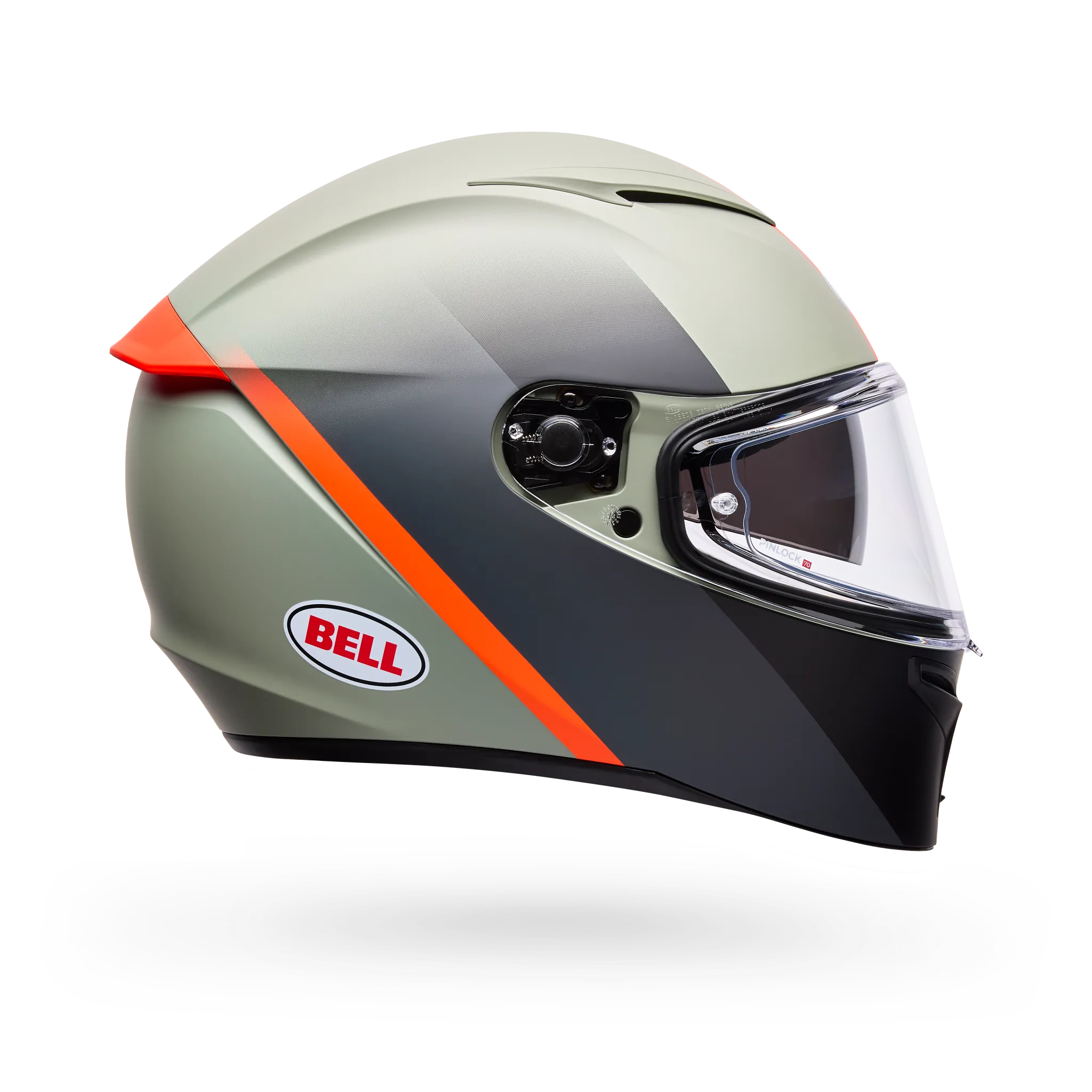 Bell Lithium Mips Bash Full Face Motorcycle Helmet - Grey/Orange - Side View