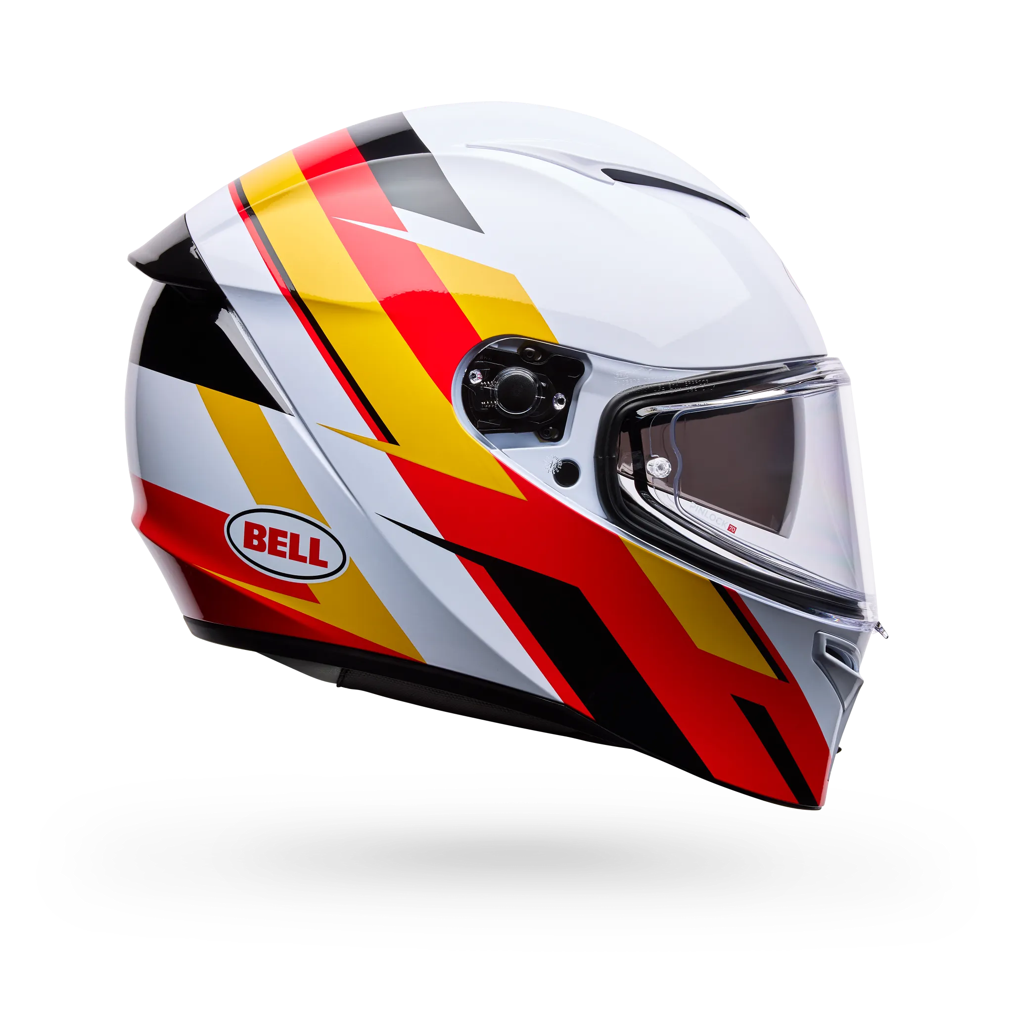 Bell Lithium Nova Full Face Motorcycle Helmet - White/Red - Side View