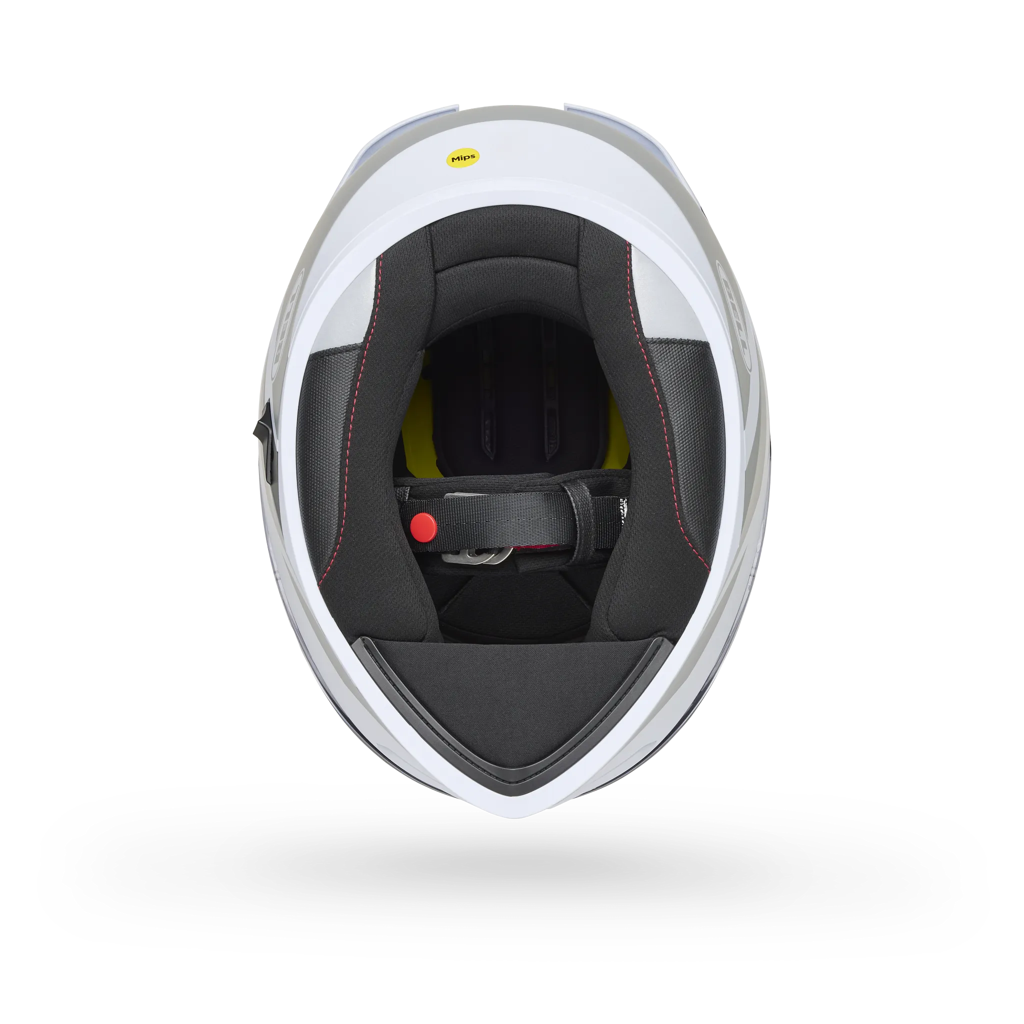 Bell Lithium Mips Tech Full Face Motorcycle Helmet - White/Grey - Bottom View