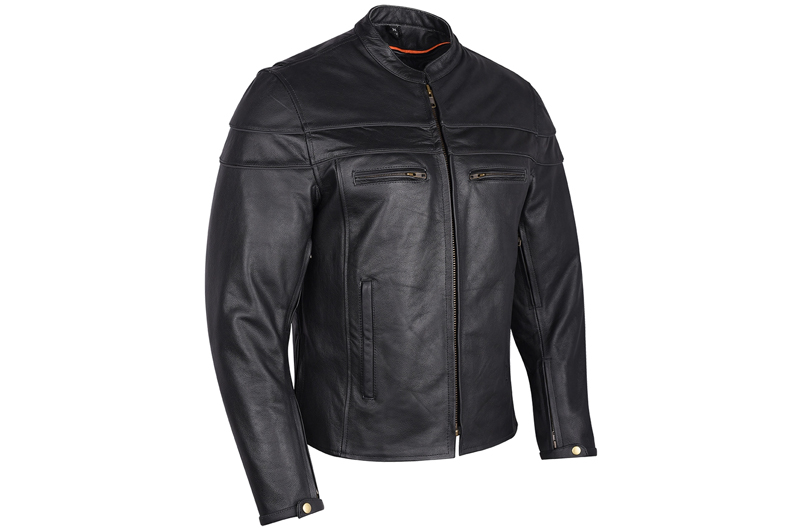 Mens VL531 Racer Leather Motorcycle Jacket